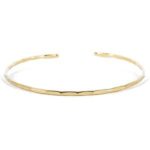 Thin Hammered Cuff In 14K Gold Fill; Delicate Handmade Stacking Bracelet For